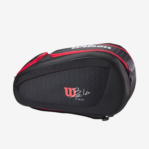 Black and red padel bag with Wilson logo 