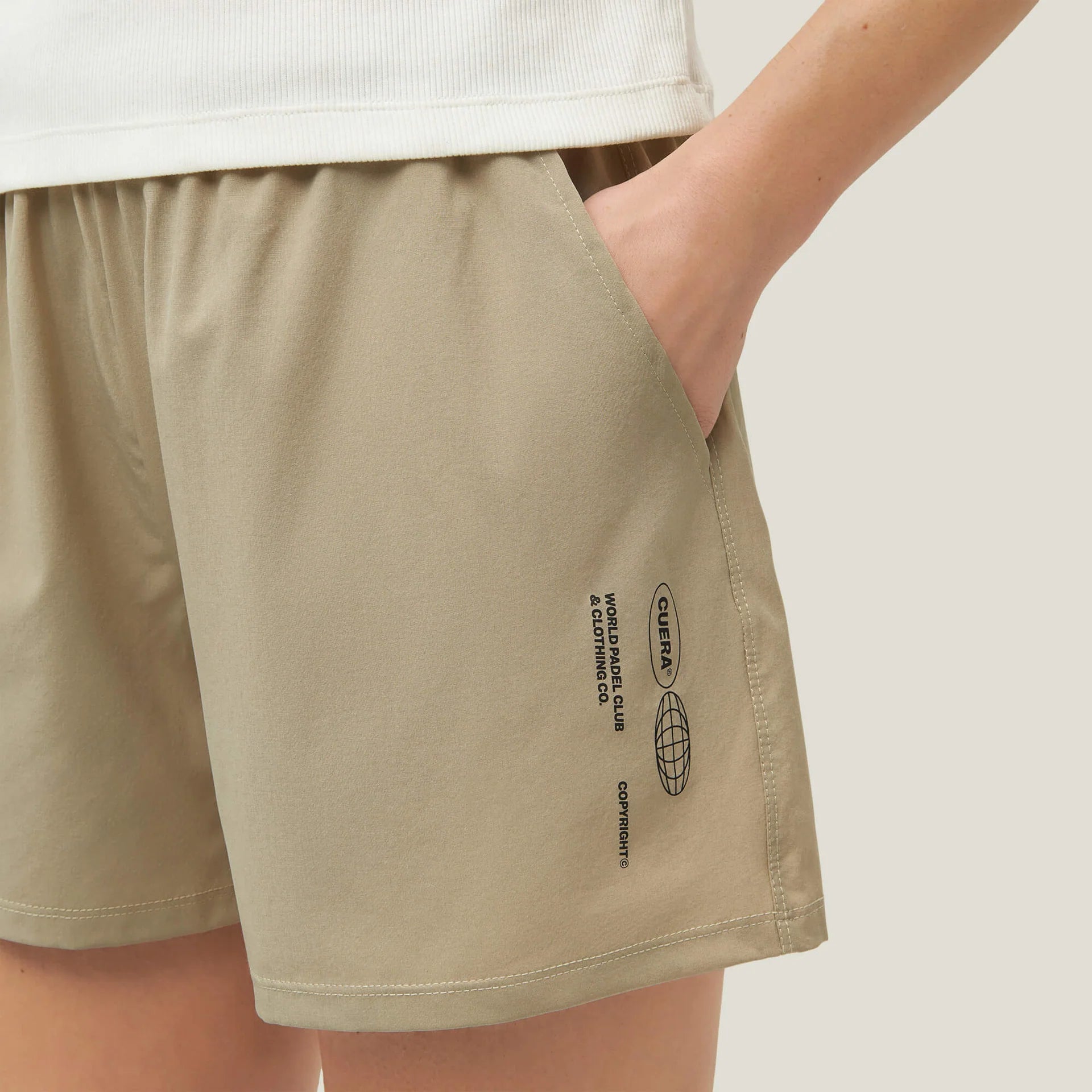 Womens Active Globe Shorts - Sand