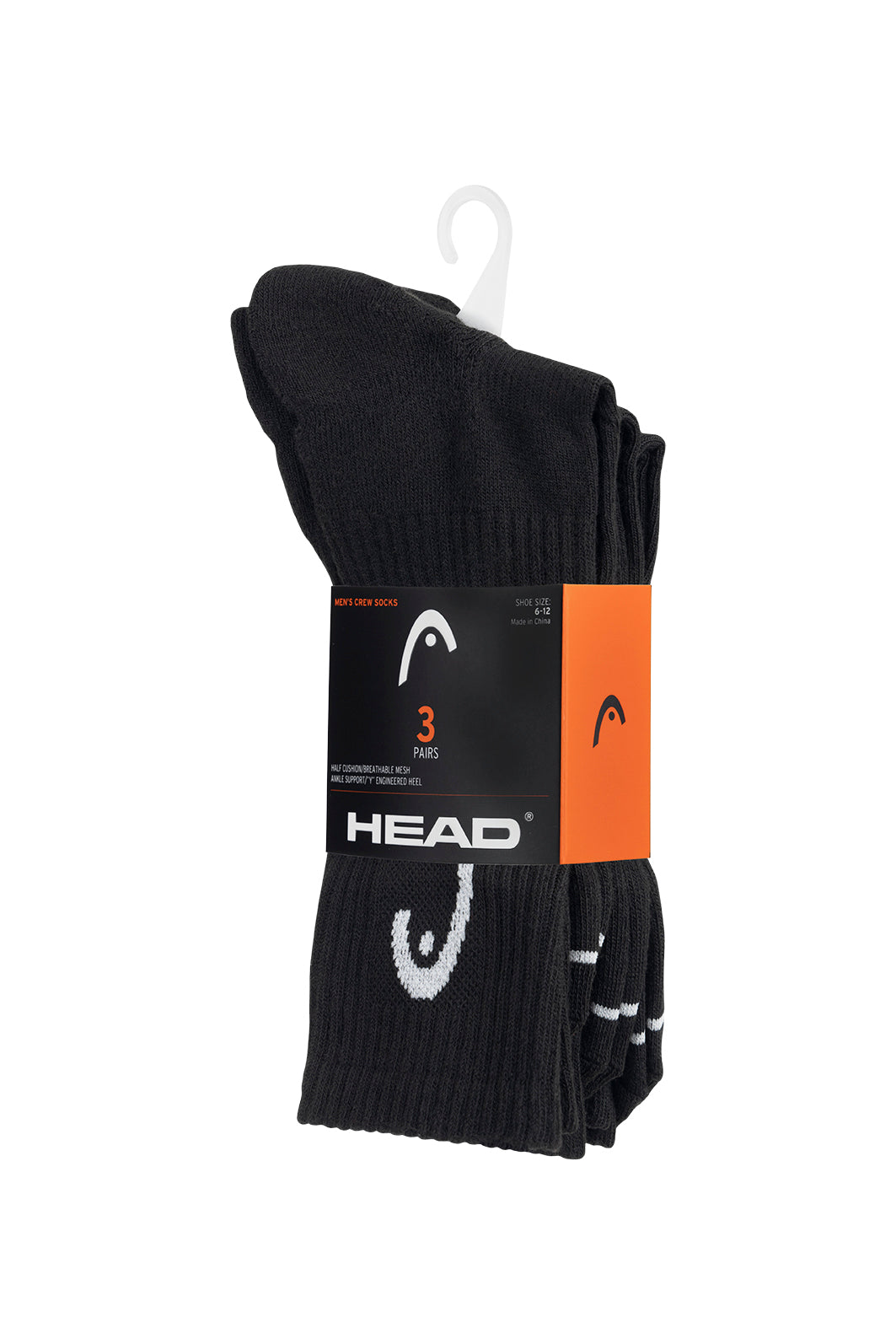 MEN'S 3PPK HALF CUSHION CREW SOCKS