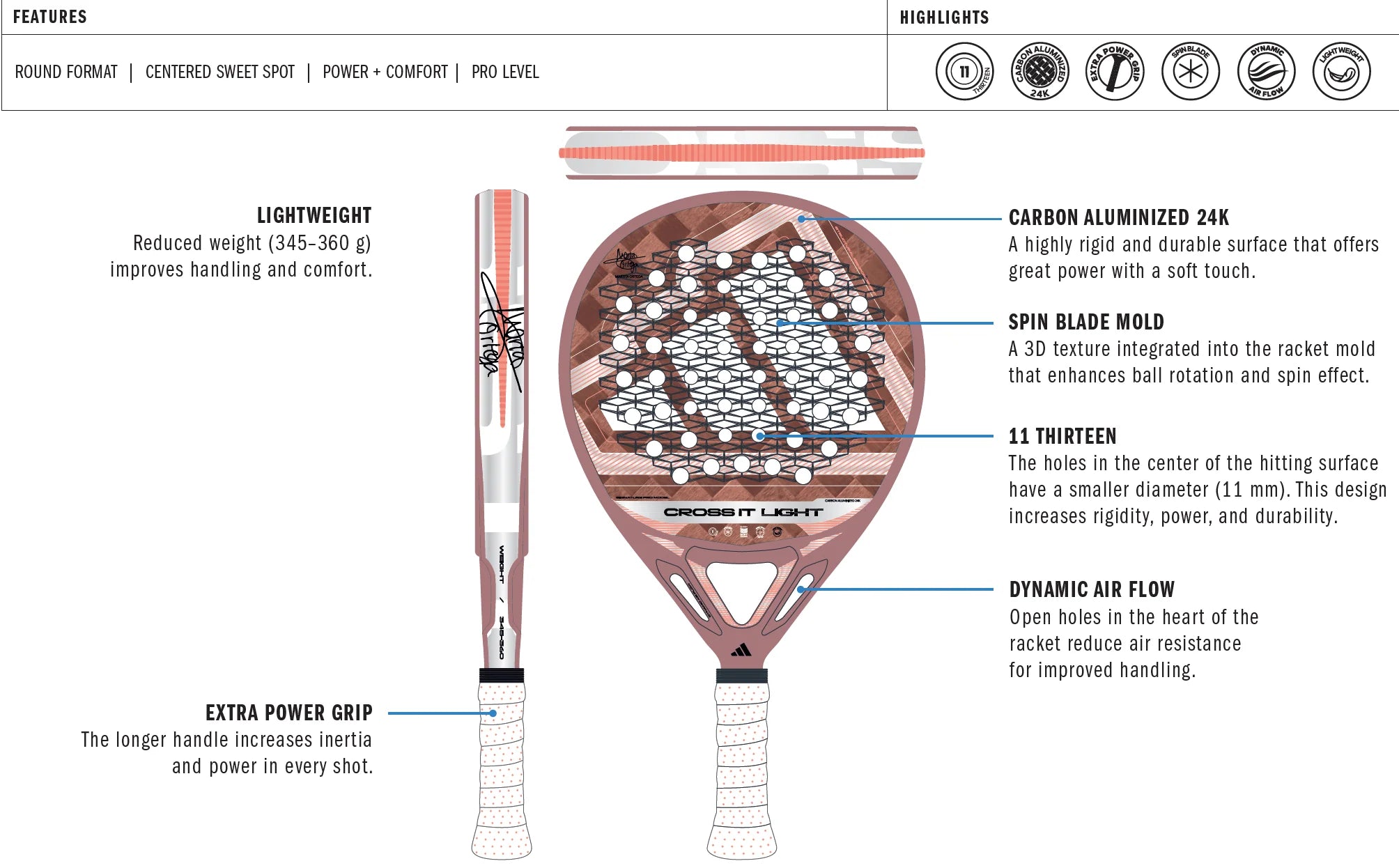 ADIDAS PADEL RACKET CROSS IT LIGHT 2026