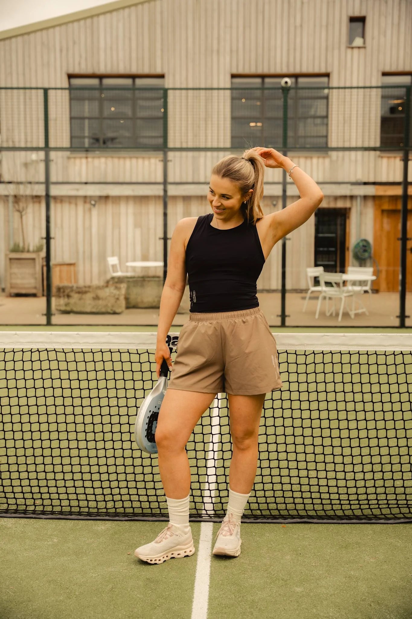 Oncourt cropped Tank Top - Black