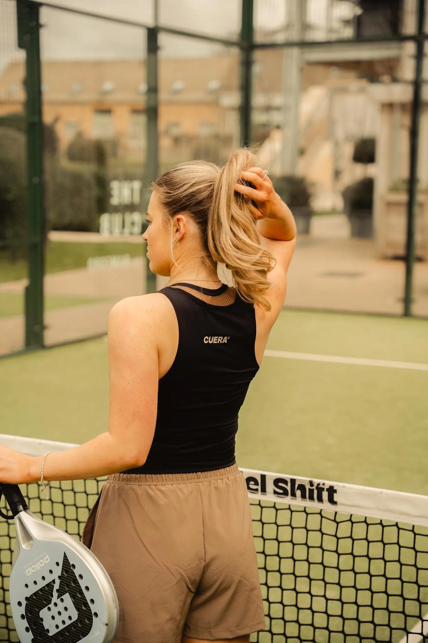 Oncourt cropped Tank Top - Black