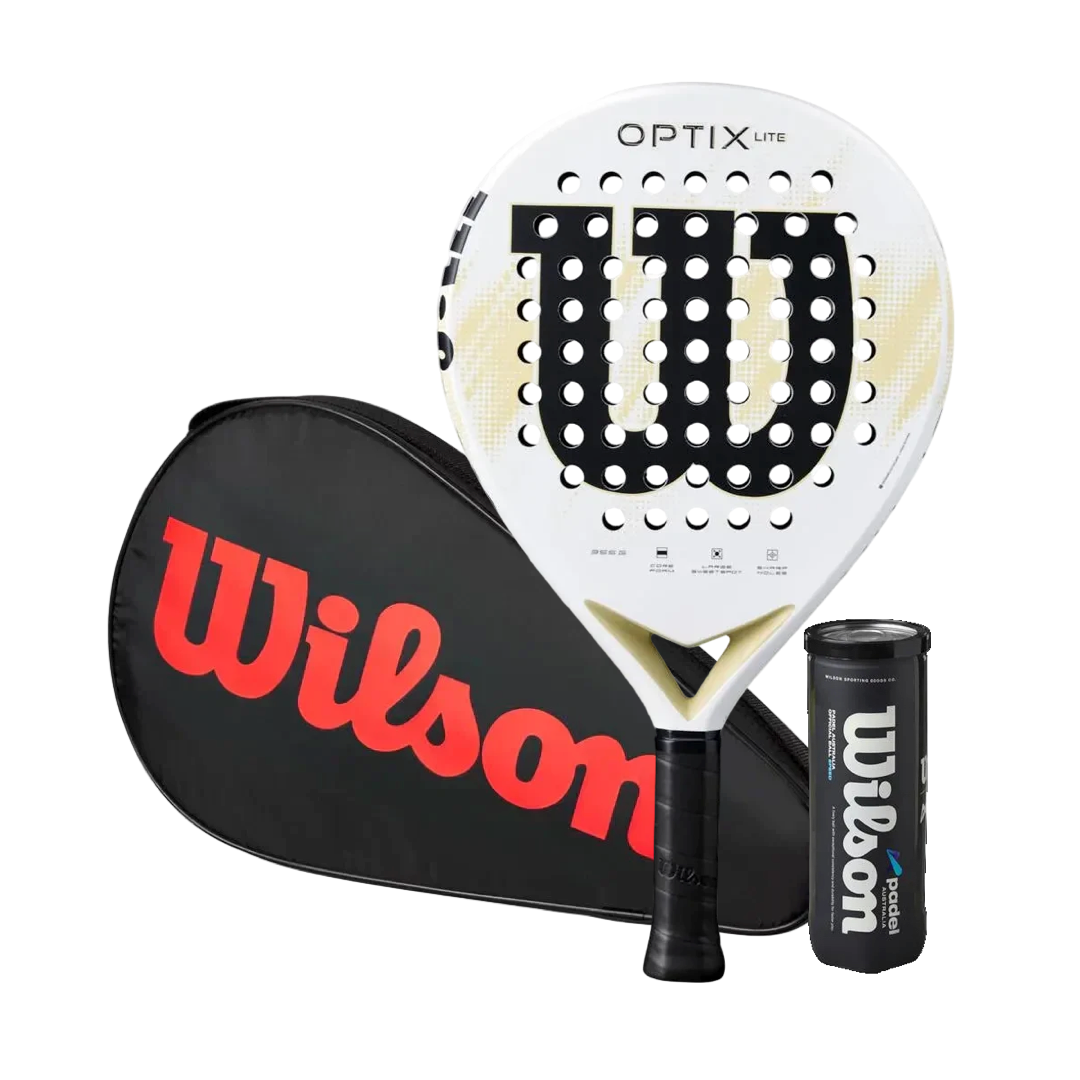 Starter pack : Wilson Optix V2 Lite white + cover & balls
