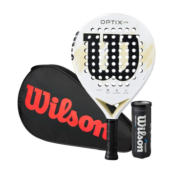 Starter pack : Wilson Optix V2 Lite white + cover & balls