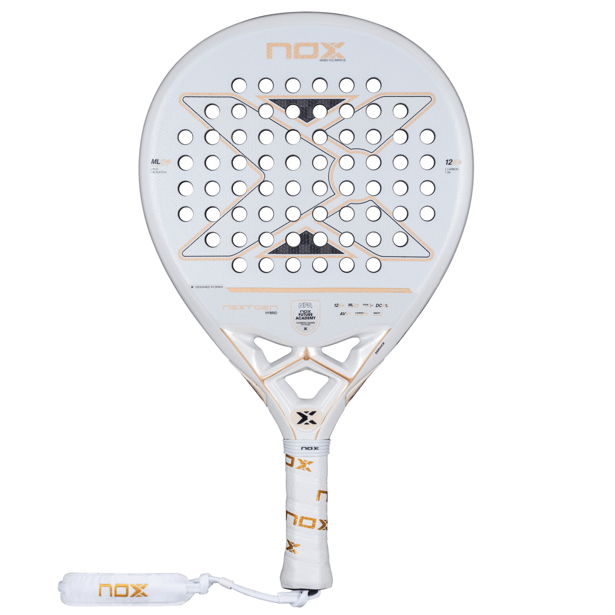 NOX NextGen Pro Hybrid 12K NFA Series 2026 padel racket, front view