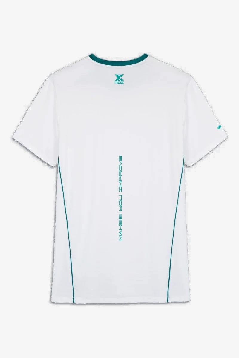 NOX Men's PRO Padel T-Shirt 2026 White Ivy Green - back
